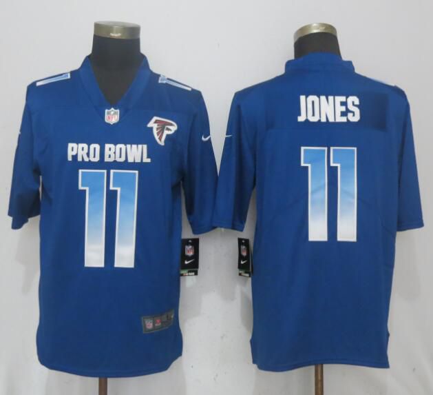 Men Atlanta Falcons #11 Jones Blue New Nike Royal 2018 Pro Bowl Limited NFL Jerseys